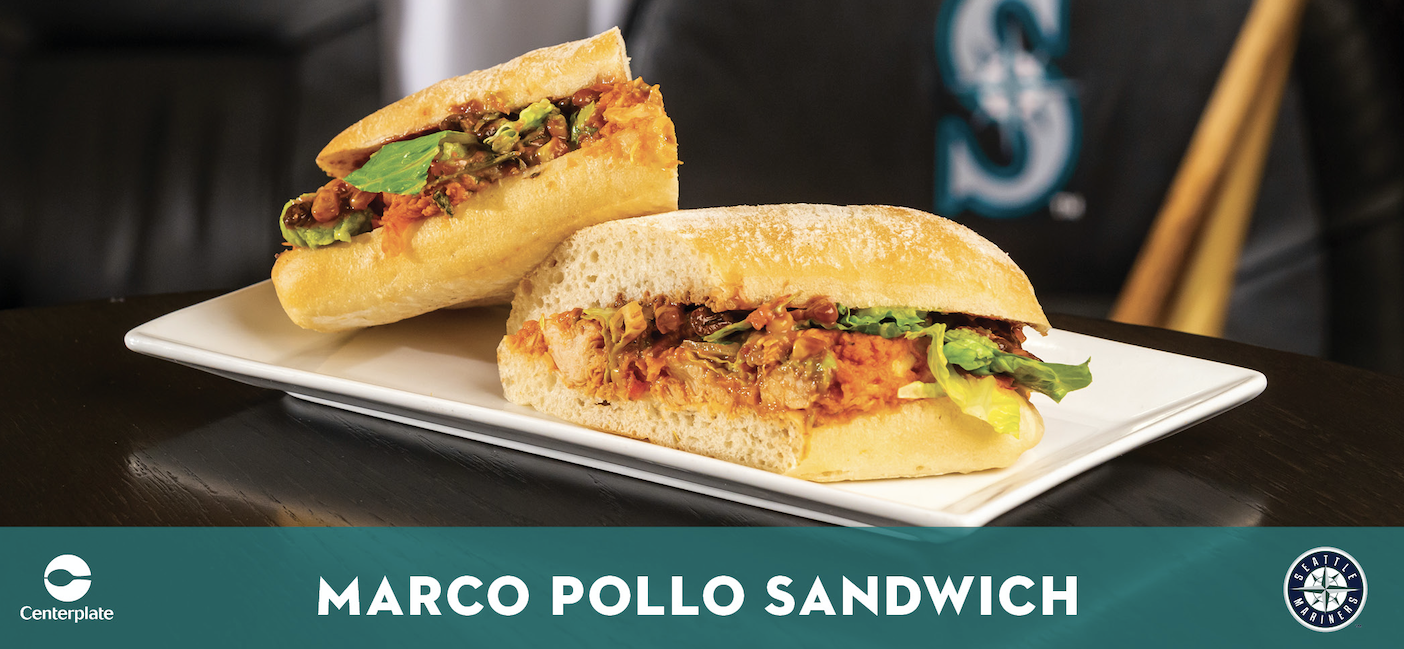 Mariners Marco Pollo Sandwich Recipe Card July 2020