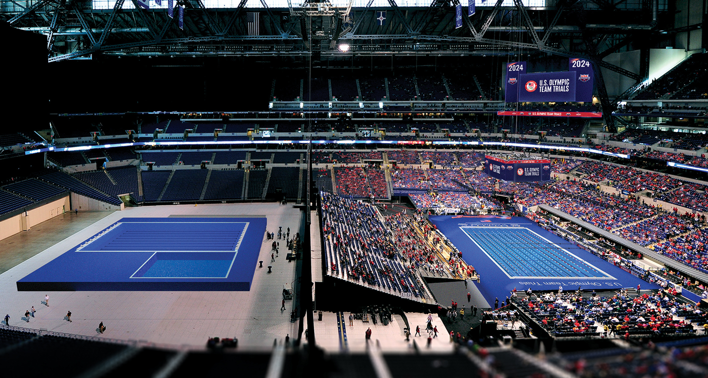 Lucas Oil Stadium Trials Setup